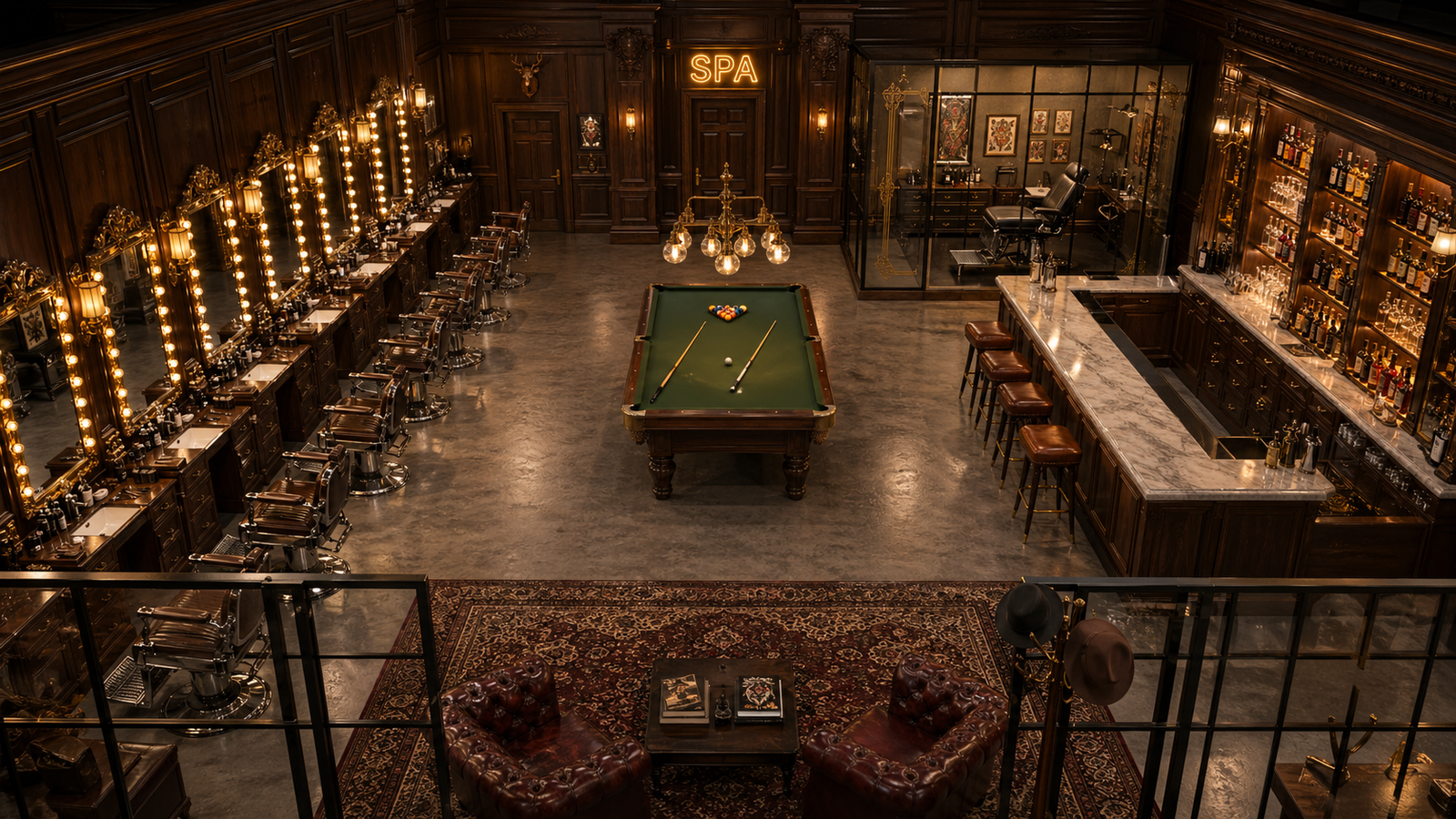 Brothers Barber Lounge interior floor plan